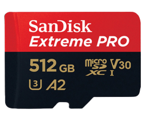 Sandisk Extreme PRO 512GB 200mbps MicroSDXC UHS-1 Memory Card With Adapter (SDSQXCD-512G-GN6MA)