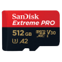 Sandisk Extreme PRO 512GB 200mbps MicroSDXC UHS-1 Memory Card With Adapter (SDSQXCD-512G-GN6MA)