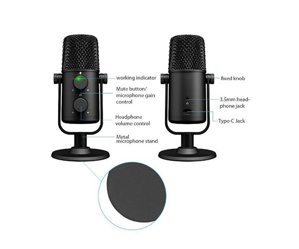 MAONO AU-902 Cardioid Condenser Podcast Mic Microphone Set