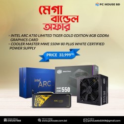 Intel Arc A750 Limited Tiger Gold Edition 8GB GDDR6 Graphics Card & COOLER MASTER MWE 550W 80 PLUS WHITE CERTIFIED POWER SUPPLY