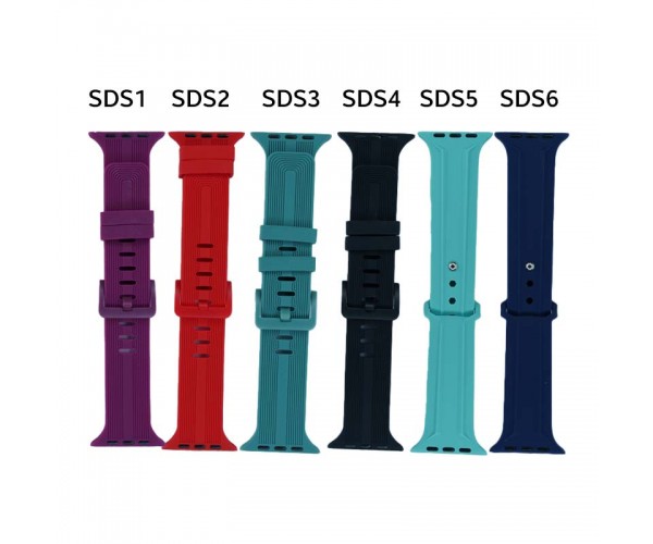 42-44mm Stripe Designed Silicone Strap For Smart Watch