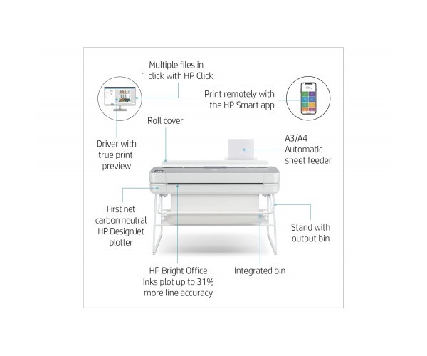 HP DesignJet Studio Steel 24 inch Large Format Plotter Printer