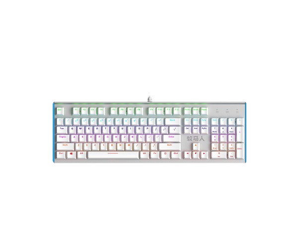 Mumre Wrangler K100 Rainbow RGB Mechanical Keyboard White (Blue Switch)