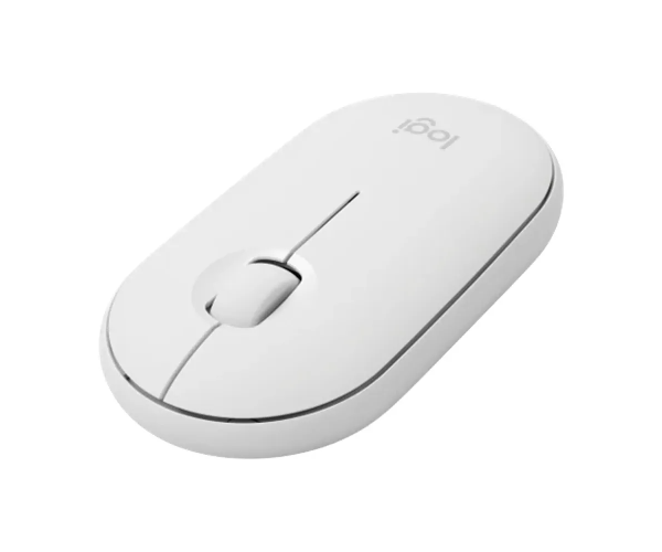 Logitech M350 Pebble Bluetooth and Wireless Mouse (White)