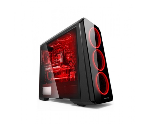 Value-Top VT-760R Crystal Tempered Glass Full Tower Red LED ATX Casing