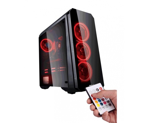Value-Top VT-760RGB Crystal Tempered Glass Full Tower Red LED ATX Casing