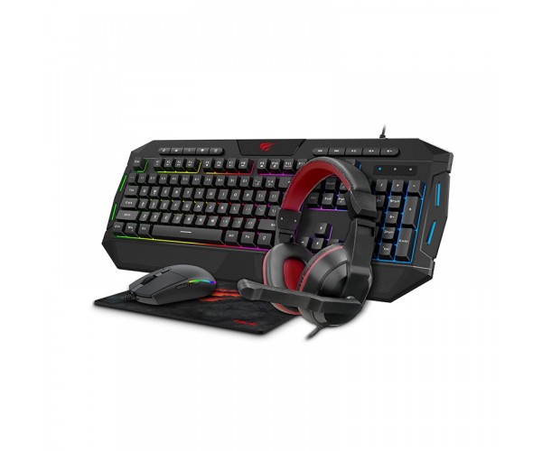 Havit KB501CM 4in1 RGB Gaming Combo (Mouse & keyboard & Headphone & mouse Pad)