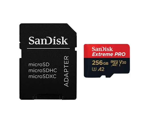 Sandisk Extreme PRO 256GB 200mbps MicroSDXC UHS-I Memory Card With Adapter (SDSQXCD-256G-GN6MA)
