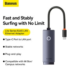 Baseus Hub Lite Series Ethernet Adapter Type-C to RJ45 LAN Port 100Mbps WKQX000213