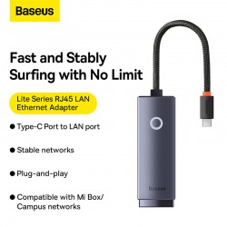 Baseus Hub Lite Series Ethernet Adapter USB to RJ45 LAN Port WKQX000313