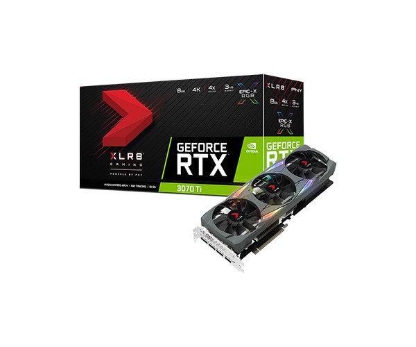 PNY GEFORCE RTX 3070 TI 8GB XLR8 GAMING UPRISING EPIC-X RGB TRIPLE FAN GRAPHICS CARD