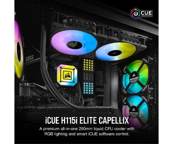 Corsair iCue H115i Elite Capellix 280mm All in One Liquid CPU Cooler