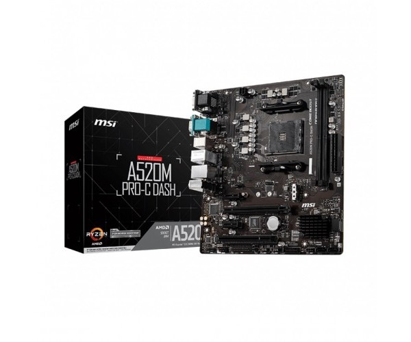 MSI A520M PRO-C DASH AMD AM4 Micro-ATX Motherboard