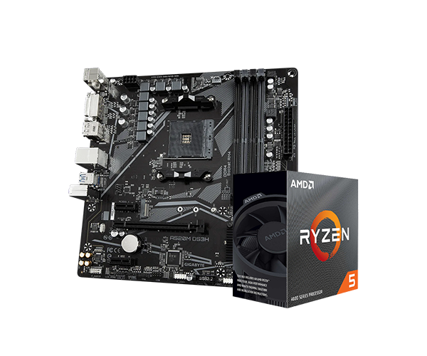 AMD Ryzen 5 4600G Cores 6 Threads 12 Processor With Radeon Graphics & Gigabyte A520M DS3H Ultra Durable Micro-ATX AMD AM4 Motherboard