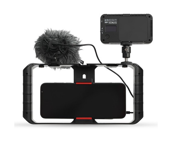 SYNCO Vlogger Kit1 with Microphone and Fill Light for Camera / Smartphone Black