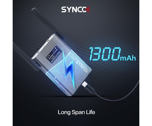 SYNCO WMic-TS Dual Camera-Mount UHF Wireless Omni Lavalier Microphone System Black
