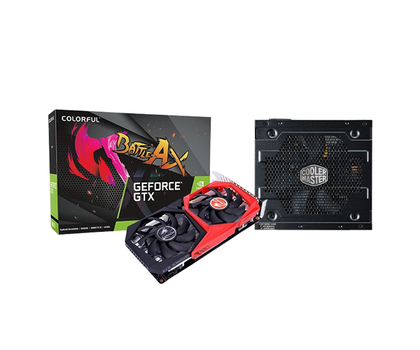 Colorful GeForce GTX 1650 NB 4G-V GDDR6 Graphics Card & Cooler Master Elite V3 500W Power Supply