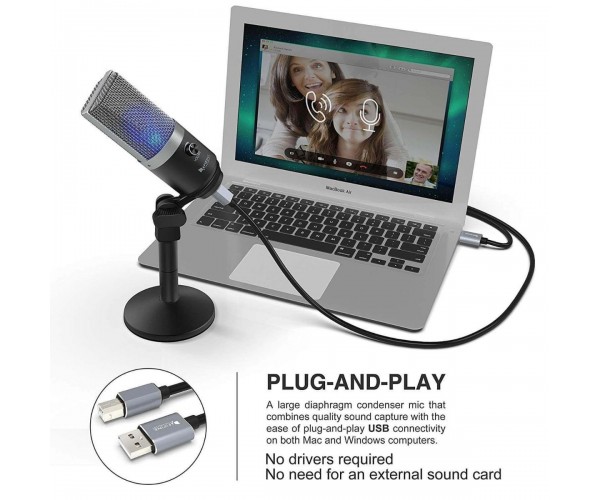 Metal Body USB Microphone- FiFINE K670 Best For YouTube Recording, Streaming, Voice Over