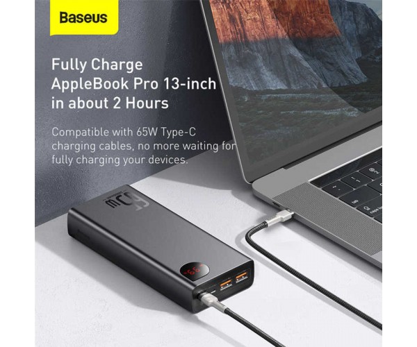 Baseus 65W Power Bank 20000mah PD QC 3.0 Fast Charging Powerbank External Batteries Portable Charger for Phone Laptop Tablet