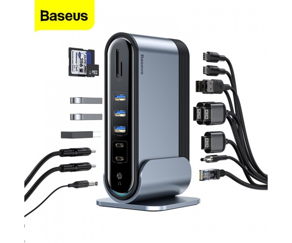 Baseus 17 in 1 USB C HUB Docking Station with Power Adapter
