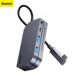 Baseus 6-in-1Multi Type-C HUB Converter 60W USB3.0 PD Quick Charging 2.5mm 6 Ports HDMI USB HUB for Computer for Mobile Phone