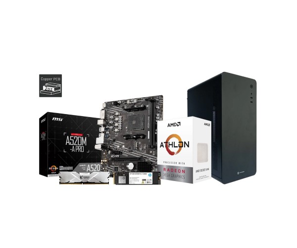 Budget AMD Athlon 3000G  Processor MSI A520M-A Pro Motherboard 8gb RAM  120GB SSD Pc