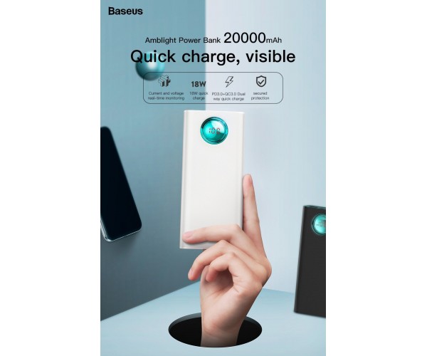 Baseus 20000mAh Type C PD Fast Charging + Quick Charge 3.0 USB Power Bank