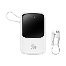 Baseus Qpow Pro Overseas Edition 10000mAh White 20W Lightning & Type-C Power Bank with Digital Display