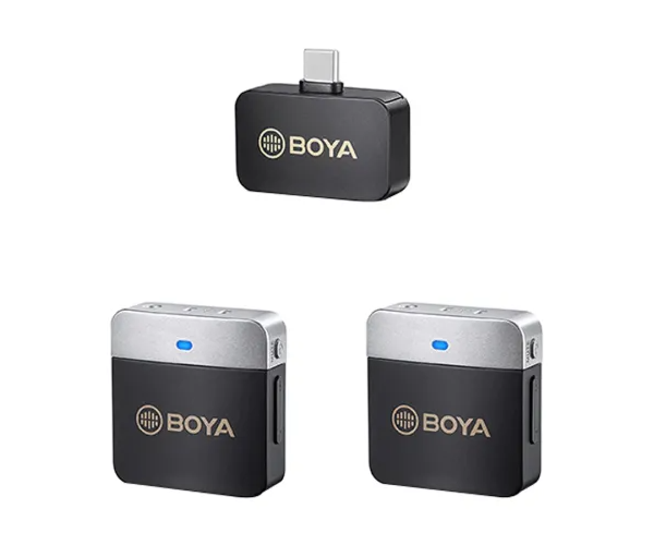 Boya BY-M1V4 2.4GHz Dual-Channel Wireless Microphone System For Android Device
