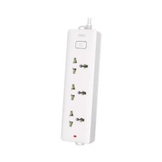 Deli E18338 3 Port White 2 Pin Power Strip
