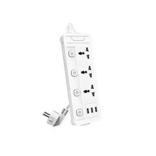 Deli ET410 3-Port White Power Strip