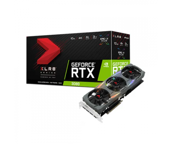PNY GEFORCE RTX 3080 10GB XLR8 GAMING UPRISING EPIC-X RGB TRIPLE FAN GRAPHICS CARD