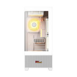 PC Power Ice Tower WH Mid Tower White (Tempered Glass Window) E-ATX Gaming Desktop Case