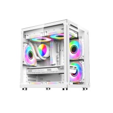 PC POWER ICE CUBE WHITE DESKTOP GAMING CASING WITH 350WATT PSU