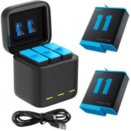 TELESIN 2-Pack Battery Charger Kit for GoPro Hero 11 Hero 10 Hero 9 