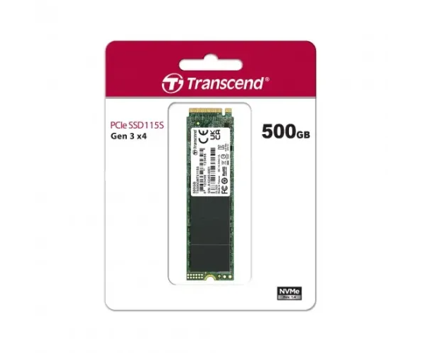 Transcend 115S 500GB M.2 PCIe Gen3 x4 NVMe SSD (M-Key)