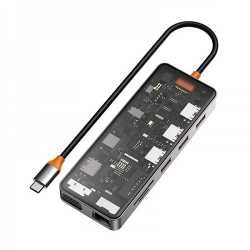 WIWU Cyber CB011 TRANSPARENT 11 IN 1 USB-C HUB WIWU Cyber CB011 TRANSPARENT 11 IN 1 USB-C HUB