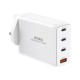 WiWU TR257-AUK 120W Mini GaN 4 Ports White Wall Charger (3xUSB-C & USB-A)