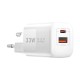 Wiwu Nano GaN 33W USB And USB-C White Wall Charger (Wi-U008)