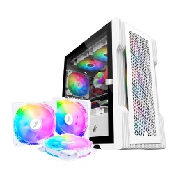 1STPLAYER T3 MESH CASE WITH M1-D 3 RGB FAN PACK COMBO (WHITE)