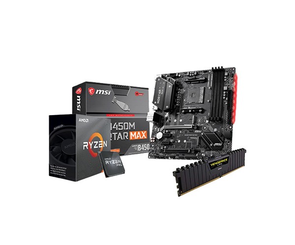 AMD RYZEN 5 PRO 4650G & MSI B450M MORTAR MAX MILITARY WITH CORSAIR VENGEANCE LPX 8GB DDR4 3200MHZ COMBO