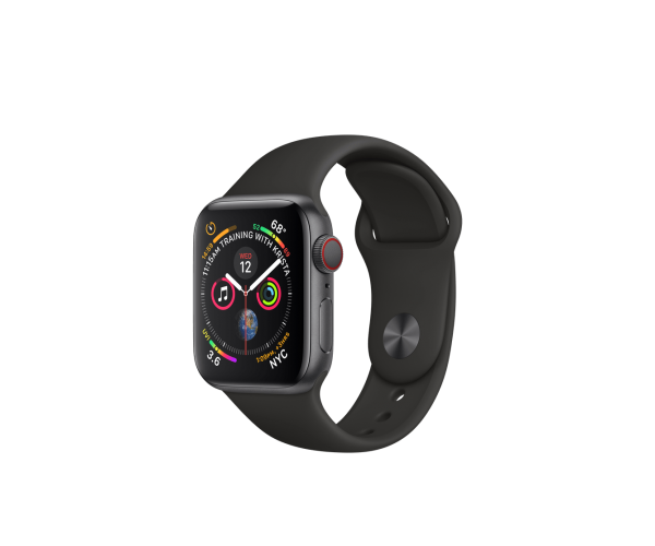 Apple Watch Series 4 (GPS, 44mm) – Space Gray Aluminium Case with Black Sport Band