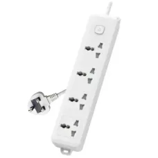  Deli ET404 Universal Hole Extension Cord 4 Port 2 Pin Power Strip