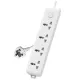  Deli ET404 Universal Hole Extension Cord 4 Port 2 Pin Power Strip
