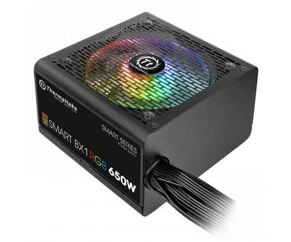 THERMALTAKE SMART BX1 RGB 650W 80 PLUS BRONZE SLEEVE CABLE FLAT POWER SUPPLY WITH 5 YEARS WARRANTY