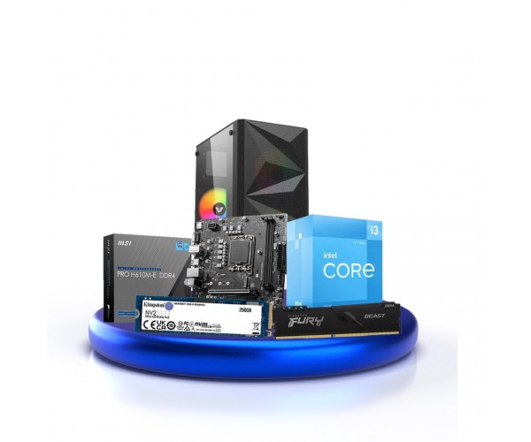 Intel Core i3-12100 12th Gen Alder Lake Processor and 8GB 3200MHz DDR4 Desktop RAM and 250GB M.2 NVMe SSD