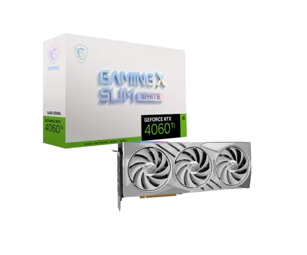 MSI GeForce RTX 4060 Ti GAMING X SLIM WHITE 16GB GDDR6 Graphics Card