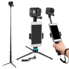 Telesin GP-MNP-090-S Extendable Aluminum Alloy Selfie Stick with Tripod and Phone Clip