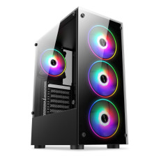 TECH POWER TM301 Gaming Case with 4 ARGB Fan – Black