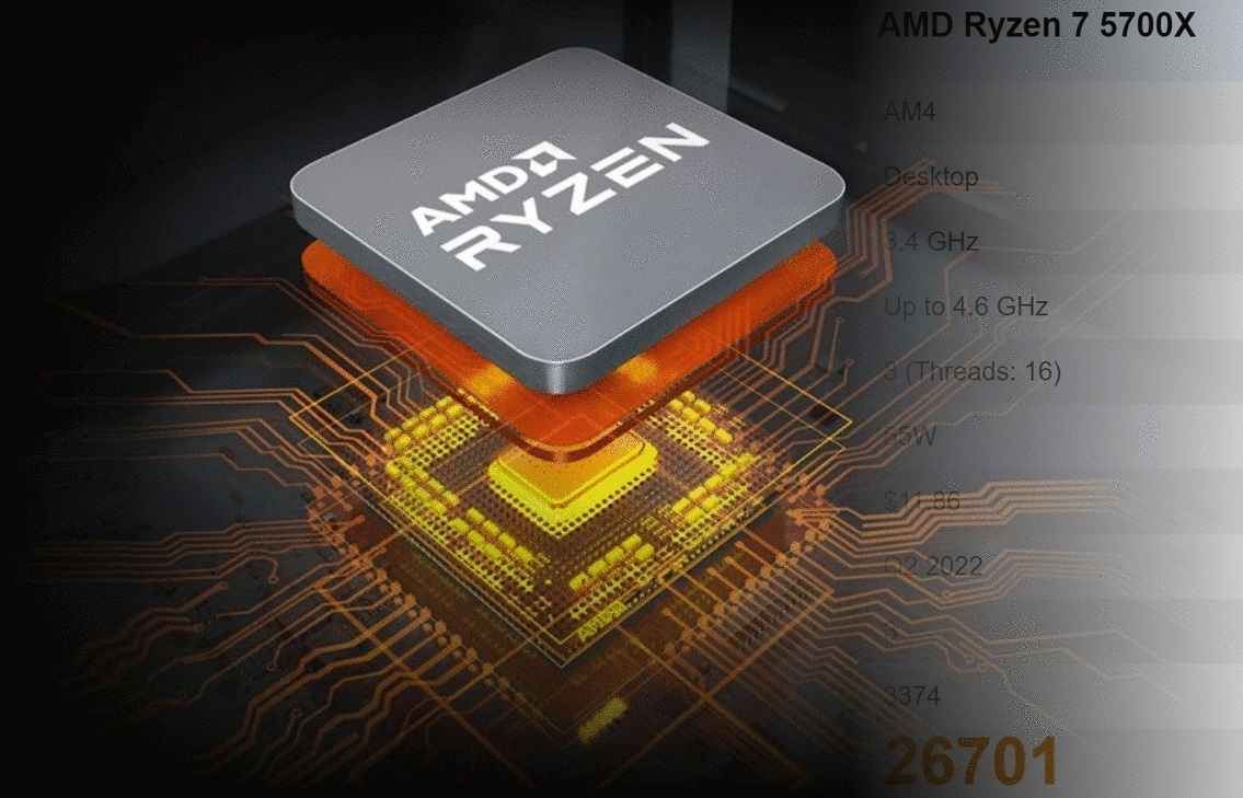Ryzen7 5700x Cpu Amd Ryzen 5700 X AMD AMD AM4 Ryzen 5700x, 8x GHz